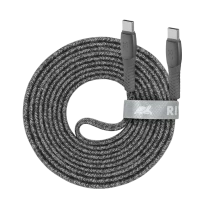 Cablu de încărcare și date Rivacase PS6105, USB Type-C/USB Type-C, 2,1m, Gri