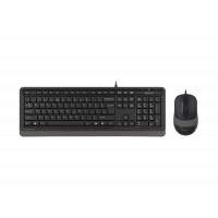 Set Tastatură + Mouse A4Tech F1010 Membrană Gri - Cu fir | Română,Engleza,Rusă
