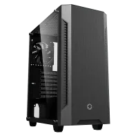 Компьютерный корпус Gamemax FORTRESS TG Midi-Tower Черный - Без блока питания | Металл,Пластик АБС,Закаленное стекло