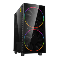 Компьютерный корпус Gamemax BLACK HOLE Midi-Tower Черный - Без блока питания | Пластик АБС,Сталь,Закаленное стекло | ARGB Компьютерный корпус Gamemax BLACK HOLE Midi-Tower Черный - Без блока питания | Пластик АБС,Сталь,Закаленное стекло | ARGB