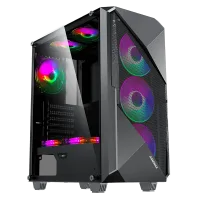 Компьютерный корпус Gamemax REVOLT Midi-Tower Черный - Без блока питания | Металл,Пластик АБС,Закаленное стекло | ARGB Компьютерный корпус Gamemax REVOLT Midi-Tower Черный - Без блока питания | Металл,Пластик АБС,Закаленное стекло | ARGB