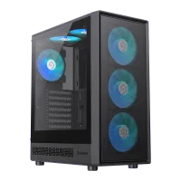 Компьютерный корпус Gamemax STORM 2 AB Midi-Tower Черный - Без блока питания | Металл,Пластик АБС,Закаленное стекло