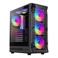Компьютерный корпус Gamemax STARLIGHT 2 AB Midi-Tower Черный - Без блока питания | Металл,Закаленное стекло