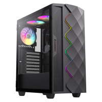 Компьютерный корпус Gamemax DIAMOND CP BK Midi-Tower Черный - Без блока питания | ARGB Компьютерный корпус Gamemax DIAMOND CP BK Midi-Tower Черный - Без блока питания | ARGB