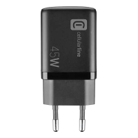 Încărcător Cellularline Charger GAN Negru - 45 W | USB Type-A ,USB Type-C