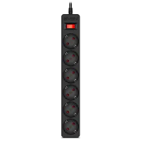 Prelungitor electric SVEN SF-06E Negru - 5 m | 2300 W | 6 Prelungitor electric SVEN SF-06E Negru - 5 m | 2300 W | 6