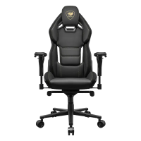 Игровое кресло Cougar Hotrod Royal ПВХ Кожа Черный/Золотой - Сталь | Класс 4 | 180