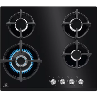 Газовая варочная панель Electrolux KGG6437K Черный - 8.9 кВт | Закаленное стекло