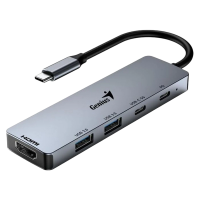 Adaptor Hub Genius UH-500 Gri - 0.15 m | USB | Aluminiu Adaptor Hub Genius UH-500 Gri - 0.15 m | USB | Aluminiu