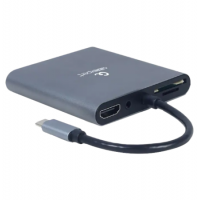 Видеоадаптер Cablexpert A-CM-COMBO6-01, USB Type-C - VGA, HDMI, USB Type-C, USB Type-A, SD card-reader, Серый Видеоадаптер Cablexpert A-CM-COMBO6-01, USB Type-C - VGA, HDMI, USB Type-C, USB Type-A, SD card-reader, Серый