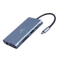 Видеоадаптер Cablexpert A-CM-COMBO7-01, USB Type-C - LAN, VGA, HDMI, USB Type-C, USB Type-A, SD card-reader, Серый Видеоадаптер Cablexpert A-CM-COMBO7-01, USB Type-C - LAN, VGA, HDMI, USB Type-C, USB Type-A, SD card-reader, Серый