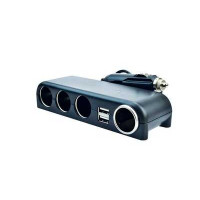 Adaptor triplu pentru bricheta auto, 4 iesiri si 2 porturi USB Janeca CDS-229 Adaptor triplu pentru bricheta auto, 4 iesiri si 2 porturi USB Janeca CDS-229