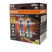 Комплект галогенных ламп Osram 64193 NB220-2HB +220% H4 12V 60/55W Комплект галогенных ламп Osram 64193 NB220-2HB +220% H4 12V 60/55W