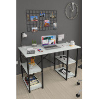 Офисный стол с 4 отделениями Metal Nex Home 120 x 60 см, Белый