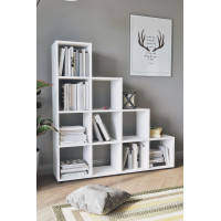 Полка-лестница с 10 отделениями Nex Home 138 x 29 x 140 см, Белый