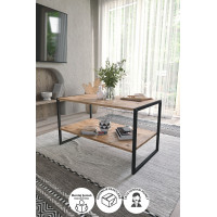 Журнальный столик с 2 уровнями Metal Nex Home 90 x 50 см, Дуб Журнальный столик с 2 уровнями Metal Nex Home 90 x 50 см, Дуб