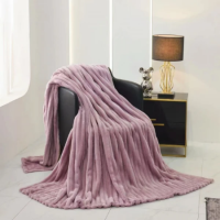 Cuvertura Relaxe Home Striped Fleece 200 x 230 cm Powder Cuvertura Relaxe Home Striped Fleece 200 x 230 cm Powder