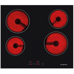 Встраиваемая электрическая панель Kumtel V604T Кол-во конфорок: 4 | Стеклокерамика | Управление: Сенсорное - Черный