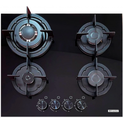 Встраиваемая  газовая панель Eurolux HBKL64GFWCIBKGL 4 комф, решетка чугун, электроподжиг,  - Черный