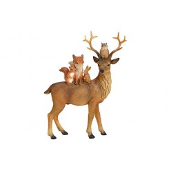 Элан с животными на спине, коричневый 16x25x5 см.