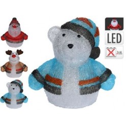 Фигура световая "Медведь,олень,Д.Мороз и варежк" 40LED 33X21