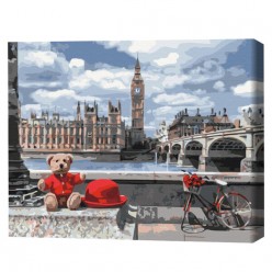Картина по номерам (в упаковке)  Мишка-путешественник в Лондоне