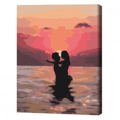 Картина по номерам (в упаковке)  Влюбленные на закате