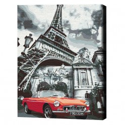 Картина по номерам (в упаковке)  Красный цвет Парижа