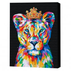 Картина по номерам (без упаковки)   Радужный князь лев