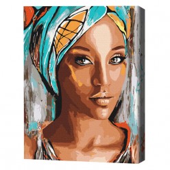 Картина по номерам (без упаковки)  Портрет африканской женщины