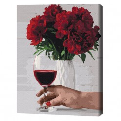 Картина по номерам (в упаковке)  Пионовидное вино