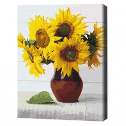 Картина по номерам (без упаковки)  Солнце-цветы