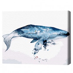 Картина по номерам (в упаковке)  Синий кит