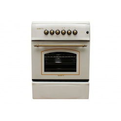 Плита Zanetti Z5000 EKR 50x60, 4 газ.конфорки.электроподжиг,электро духовка,кремовая