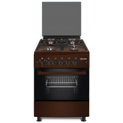 Плита Zanetti Z60 EBR Fonta 60x60, 4 газ.конфорки,чугунные решетки .электроподжиг,электро духовка,коричневая
