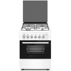 Плита Zanetti Z6000 EWH 57x57, 4 газ.конфорки.электроподжиг,электро духовка,белая,