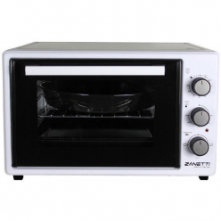 Духовка Электрическая ZANETTI CE 37 WHITE 420x509x305, 37 л,1400 вт,Таймер,Гриль,два протевня,белый,