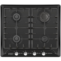 Плита Zanetti ECO 1120 BLACK 4 газ конфорки.Решетка чугунная.панел управления спереди .Электроподжиг.эмаль.черный