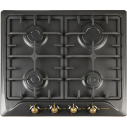 Плита Zanetti ECO 1130 BLACK RETRO 4 газ конфорки.Решетка чугунная.панел управления спереди .Электроподжиг.эмаль.черный