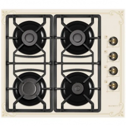 Плита Zanetti ECO 1130 CREM RETRO 4 газ конфорки.Решетка чугунная.панел управления спереди .Электроподжиг.эмаль.беж
