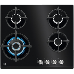 Плита Electrolux KGG6437K 4 газ конфорки.Газ-контроль.Решетка чугунная.панел управления спереди .Электроподжиг.закаленное стекло.черный
