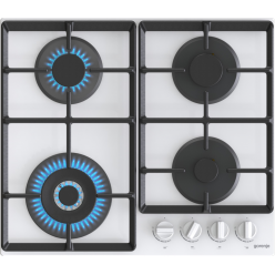 Плита Gorenje GTW641EW4 газ конфорки.закаленное стекло.Решетка чугунная.панел управления спереди.Электроподжиг.Газ-контроль.Конфорка WOK .Белый