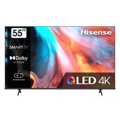 Телевизор Hisense 55E7HQ — 55", 4K UHD, LED, Smart TV на базе VIDAA U5, HDR10+, Dolby Vision, Wi-Fi, HDMI x3, USB x2, тонкие рамки, элегантный дизайн