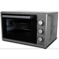 Электрическая Духовка ZANETTI CE 48 Grey 2 HP59X39X33, 48 л,1600 вт,Vertel,Конвекция.Таймер,Гриль,два протевня,+2 конфорки електрические,серый,