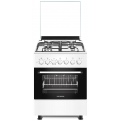 Плита Electroplus EP6060 EWH Fonta 60x60, 4 газ.конфорки,чугунные решетки .электроподжиг,электро духовка,WH