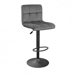 Scaun de bar SB-044 Catifea Grey + Black Legs