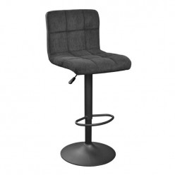 Scaun de bar SB-044~Velvet Black+Black Legs