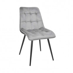 Scaun Capella~Catifea Grey HLR20+Black Legs