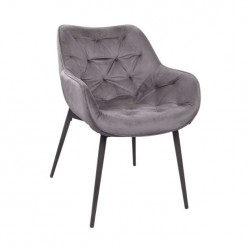 Scaun Lotus~Stofa Grey+Black Legs