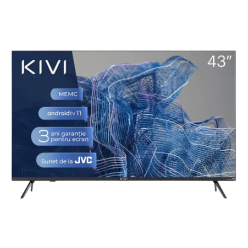 43" LED SMART TV KIVI 43U750NB, Real 4K, 3840x2160, Android TV, Black

